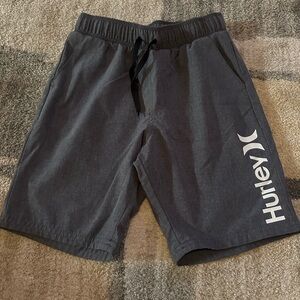 Hurley Charcoal Shorts with White Logo